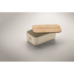 Fiambrera hecha de maíz con tapa de bambú y cierre elástico 1L color beige vista principal