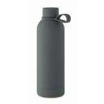 Botella termo de acero inoxidable reciclado con acabado caucho 500ml color azul petróleo