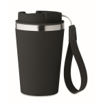 Vaso térmico de acero inoxidable con correa de transporte 350ml color negro