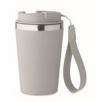 Vaso térmico de acero inoxidable con correa de transporte 350ml color gris