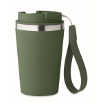 Vaso térmico de acero inoxidable con correa de transporte 350ml color verde oscuro