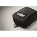 Mochila RPET con compartimientos para portátil y tableta 10'' y 15'' color negro vista fotografía sexta vista