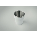 Vaso apilable hecho de acero inoxidable reciclado 250ml color blanco