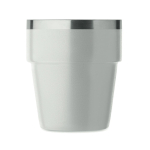 Vaso apilable hecho de acero inoxidable reciclado 250ml color blanco