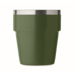 Vaso apilable hecho de acero inoxidable reciclado 250ml color verde oscuro segunda vista