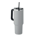 Vaso termo de acero inoxidable reciclado con pajita 1.2L color gris