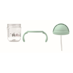 Vaso de tritán para bebés con pajita y doble agarre 250ml color verde menta octava vista
