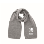 Bufanda extensible de poliéster reciclado en colores clásicos color blanco/gris vista de impresión