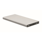 Batería externa personalizada en aluminio de 8.000 mAh color plateado mate