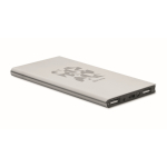 Batería externa personalizada en aluminio de 8.000 mAh color plateado mate vista principal