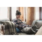 Gorro unisex de poliéster RPET con parche para personalización color negro vista bodegón principal