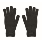 Guantes de poliéster reciclado con parche para personalización color negro
