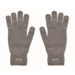 Guantes de poliéster reciclado con parche para personalización color gris oscuro
