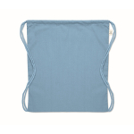 Mochila corporativa de cuerdas de algodón reciclado y RPET 140g/m2 color azul riviera segunda vista