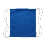 Mochila de cuerdas algodón 100% reciclado y cuerdas naturales 120 g/m2 color azul séptima vista