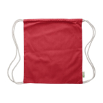 Mochila de cuerdas algodón 100% reciclado y cuerdas naturales 120 g/m2 color rojo primera vista