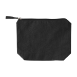 Neceser de algodón reciclado con cremallera a juego 280 g/m2 color negro primera vista