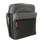 Bandolera bicolor de poliéster con varios compartimientos color gris tercera vista