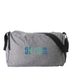Bolsa de viaje promocional plegable con compartimiento para zapatos color gris vista de impresión