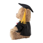 Osito de peluche publicitario con bata, gorro y diploma de graduación color multicolor segunda vista