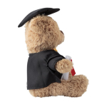 Osito de peluche publicitario con bata, gorro y diploma de graduación color multicolor tercera vista
