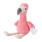 Peluche en forma de flamenco con posibilidad de personalizar etiqueta color rosa primera vista