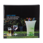 Cubitera personalizada de ABS con luces de colores y altavoz incluido color blanco