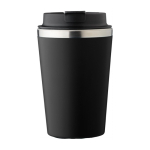 Vaso térmico de acero inoxidable de tapa negra y borde plateado 350ml color negro primera vista