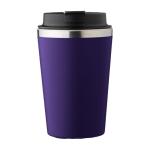 Vaso térmico de acero inoxidable de tapa negra y borde plateado 350ml color violeta primera vista