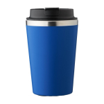Vaso térmico de acero inoxidable de tapa negra y borde plateado 350ml color azul ultramarino primera vista