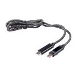 Cable de carga de nylon de 1 metro de largo con puertos USB-C 65 W color negro primera vista
