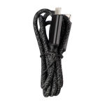 Cable de carga de nylon de 1 metro de largo con puertos USB-C 65 W color negro segunda vista