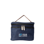 Bolsa nevera con interior de PEVA y exterior de tela vaquera color azul vista de impresión
