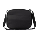 Bolsa térmica de poliéster con correa de hombro larga y ajustable color negro cuarta vista