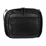 Bolsa térmica de poliéster con correa de hombro larga y ajustable color negro sexta vista