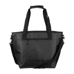 Bolsa térmica de poliéster con cierre de velcro y correa de hombro color negro cuarta vista