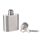 Llavero de acero inoxidable de una petaca con capacidad de 30ml color plateado segunda vista