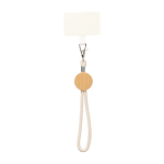 Pulsera y portaacreditaciones de cuerda de algodón y detalle en bambú color caqui segunda vista