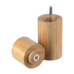 Molinillo hecho de bambú para especias con tapón a juego color marrón primera vista