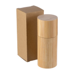 Molinillo hecho de bambú para especias con tapón a juego color marrón sexta vista