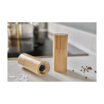Set de 2 molinillos hechos de bambú para especias con tapón a juego color marrón tercera vista