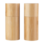 Set de 2 molinillos hechos de bambú para especias con tapón a juego color marrón cuarta vista
