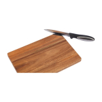 Tabla de cortar de madera de acacia con afilador de cuchillos color marrón quinta vista