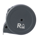 Cinta métrica personalizada de ABS reciclado con opción de marcaje 3M color gris cuarta vista