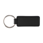 Llavero de cuero sintético y piel de manzana con anilla de metal color negro primera vista