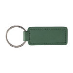 Llavero de cuero sintético y piel de manzana con anilla de metal color verde primera vista