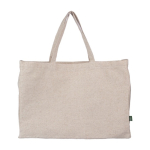 Bolsa hecha de cáñamo color natural con asas a juego 280 g/m2 color caqui sexta vista