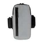 Brazalete deportivo con bolsa con compartimientos impermeables color gris segunda vista