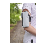 Brazalete deportivo con bolsa con compartimientos impermeables color gris sexta vista