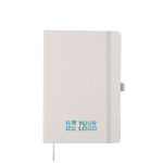 Libreta de cartón y residuos biológicos de 80 hojas a rayas A5 color caqui vista de impresión